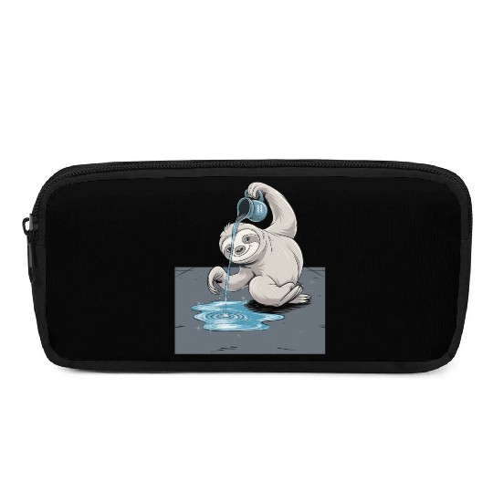 Aquarius Zodiac Sloth Pouring Water with Charm Pencil Cases