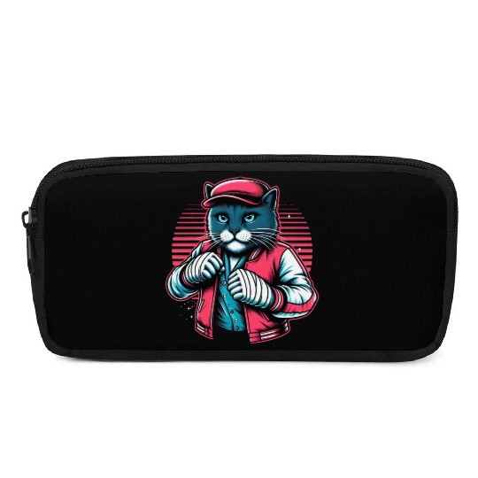 Vintage Street Fighter Cat #Vintage #Streetwear Pencil Cases