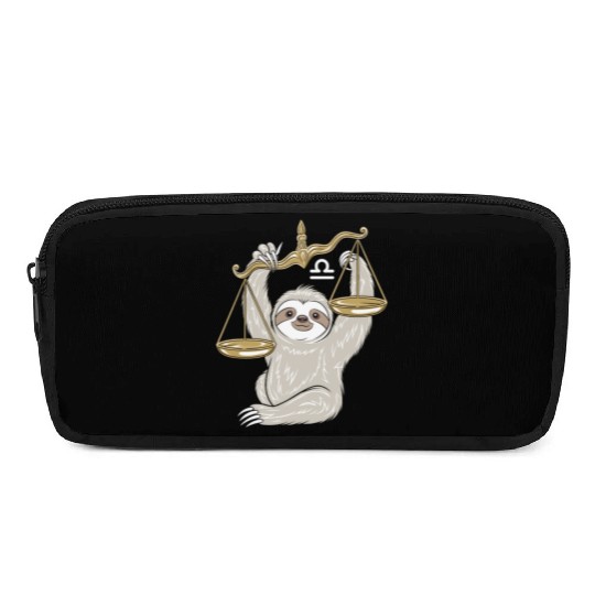Charming Libra Zodiac Sloth Balancing Serenity Pencil Cases