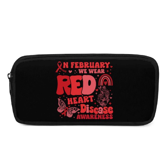In February We Wear Red Rainbow CHD Awareness Pencil Cases