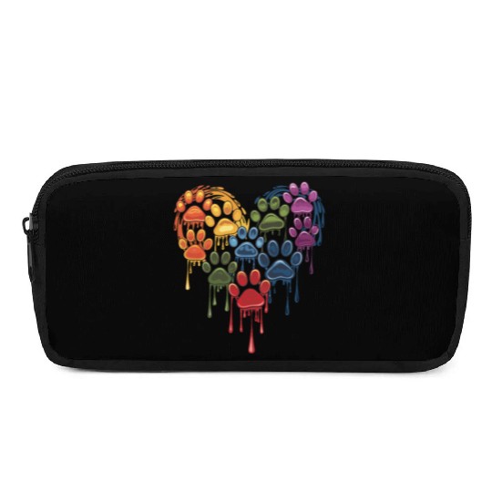 Colorful Paws Heart for Dog Lovers and Owners Pencil Cases