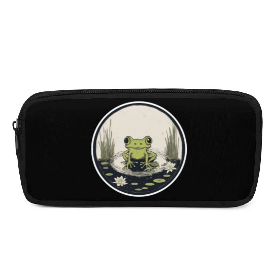 Serene Frog in a Tranquil Pond Pencil Cases