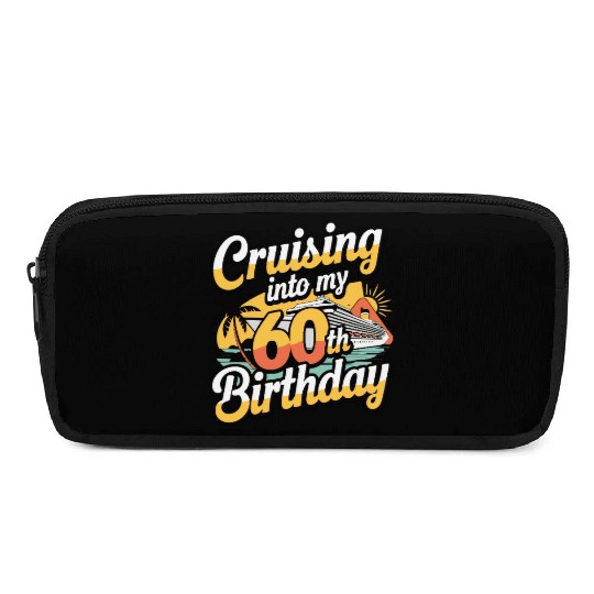 Cruising Into My 60th Birthday Retro Cruise Design Pencil Cases