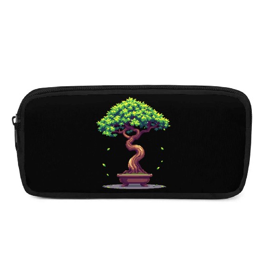 Pixel Bonsai Tree – Retro Nature Serenity Pencil Cases