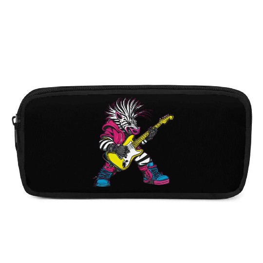 Rockstar Zebra with Electric Guitar Pencil Cases