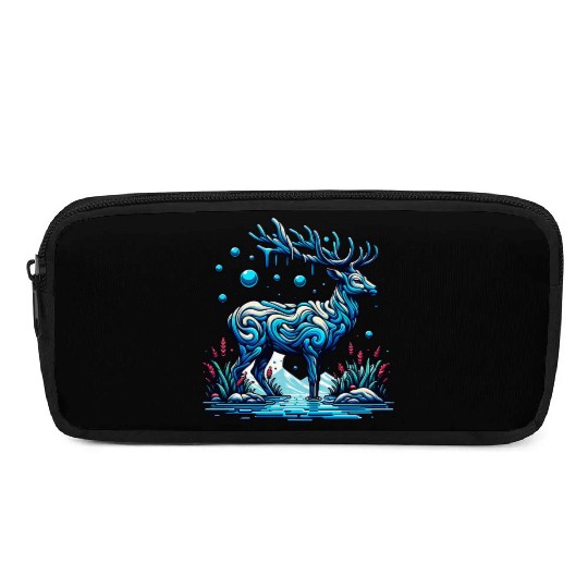 Majestic Blue Deer in Enchanted Forest Pencil Cases