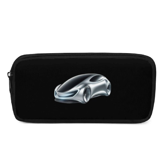 Silver and Black Futuristic Car Pencil Cases