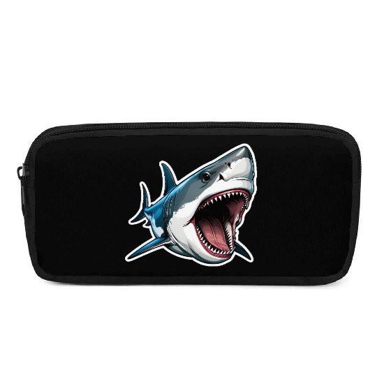 Big White Shark Attack Pencil Cases