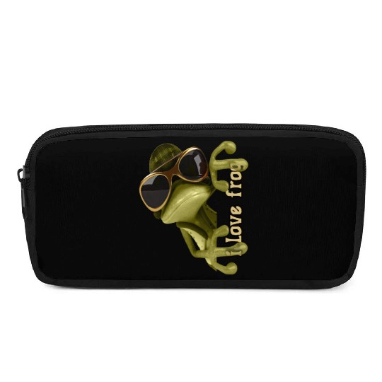 i love frog funny frog design Pencil Cases