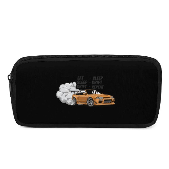 Eat Sleep Drift Repeat Pencil Cases – Neon JDM Car Raci