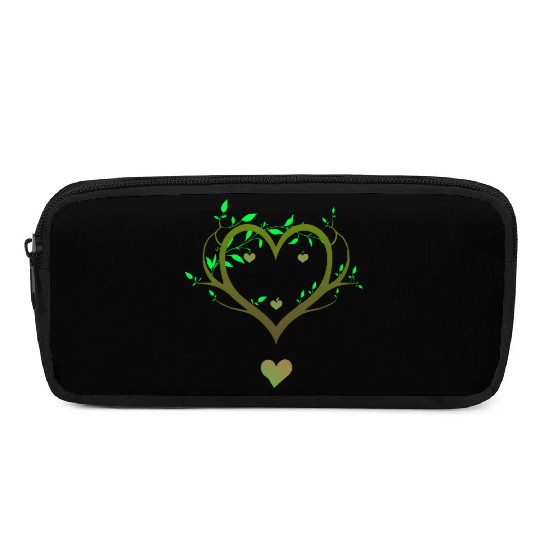 Nature Heart Tree | Green Love Botanical Art Pencil Cases