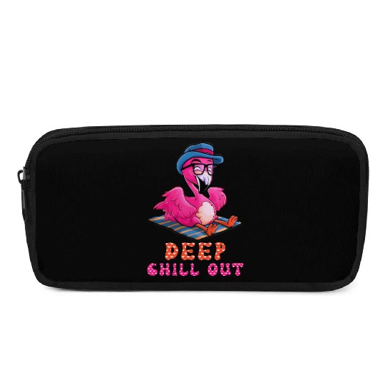 Deep Chill Out Flamingo Summer Vacation Pencil Cases