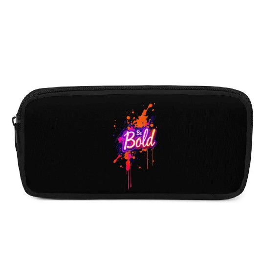 Inspirational Neon Colors Be Bold Motivational Gra Pencil Cases