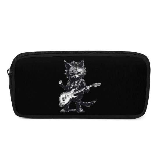 Rock And Roll Cat Guitar Pencil Cases - Music Cat Pencil Cases