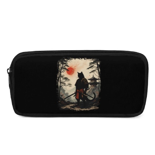 Samurai Cat Warrior Pencil Cases Design