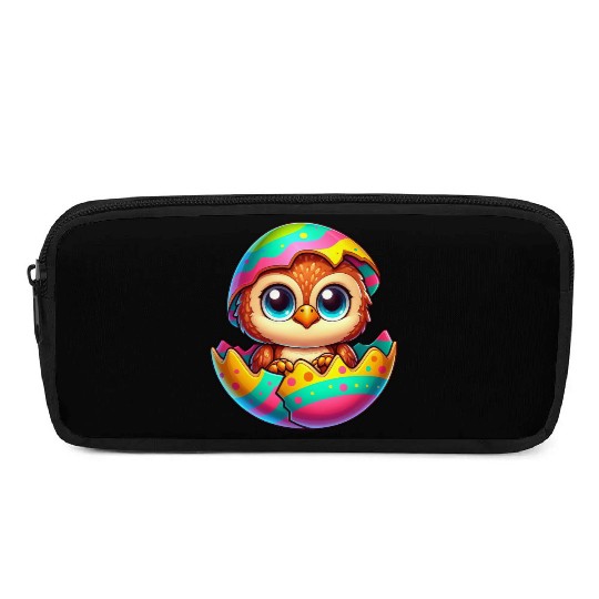 Cute Owl Easter Egg Cartoon Hatching Colorful Pencil Cases