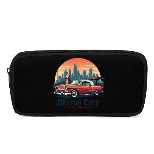 Detroit Gift for Music and Car Lovers Pencil Cases