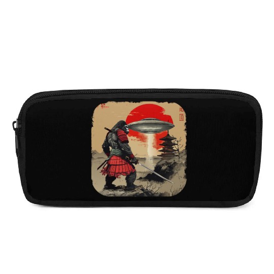 Samurai Bigfoot Japanese Vintage Graphic Ukiyo Pencil Cases