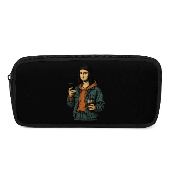 the mona lisa dressed in 2025 street fashion Pencil Cases
