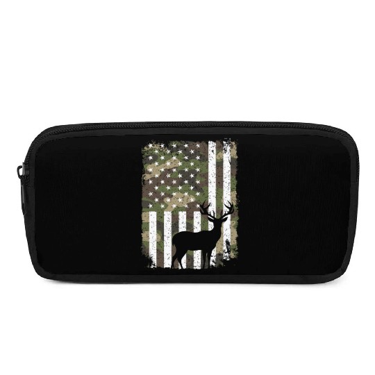 Deer Buck Hunting Camo US Flag Hunter Camouflage Pencil Cases