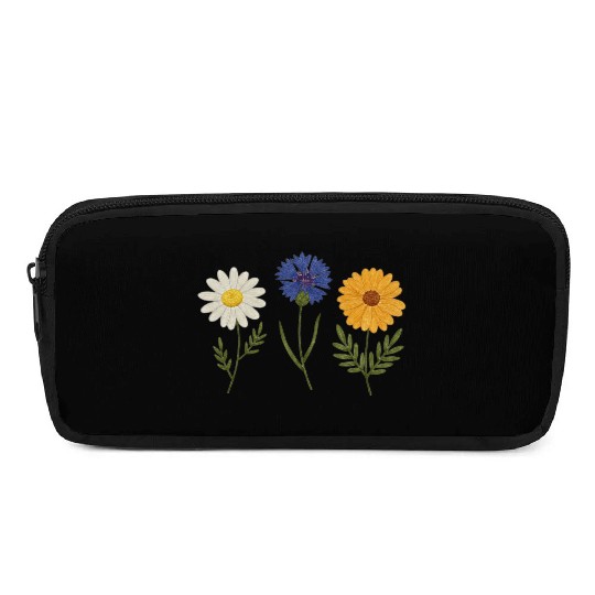 Wildflower Trio Daisy Cornflower Marigold Pencil Cases
