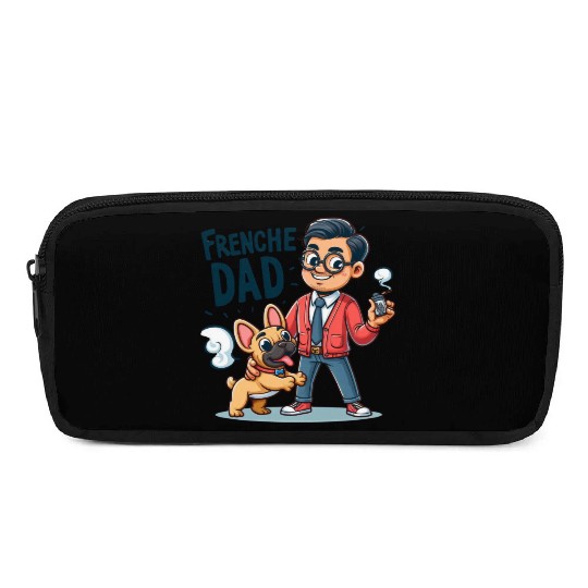 Frenchie Dad Cartoon Design Pencil Cases