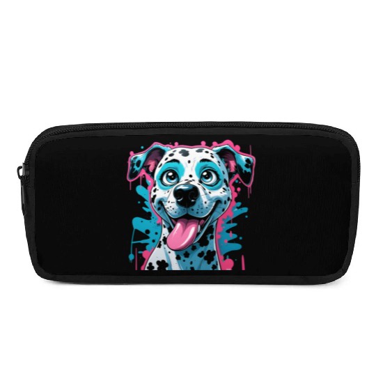 Graffiti Cartoon Dalmatian – Playful Pop Art Dog Pencil Cases