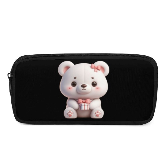 Sweet Teddy Bear and Gift Box Pencil Cases