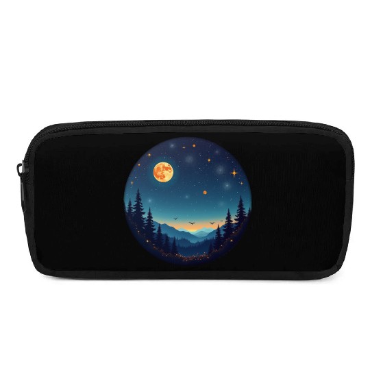 Starry Night Mountain Pencil Cases