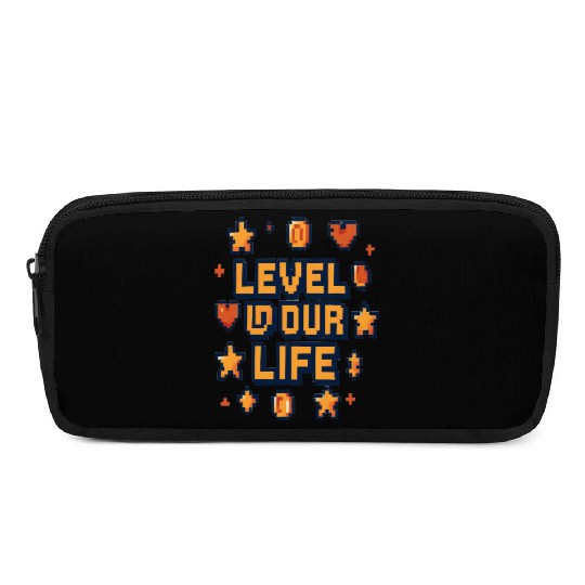 Level Up Your Life – Pixel Art Motivational Pencil Cases