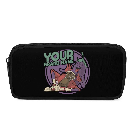 Funky Eggplant Drummer – Funny Cartoon Music T-Shi Pencil Cases