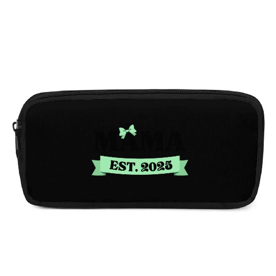 Mama Est. 2025 - Light Green Bow Maternity Design Pencil Cases