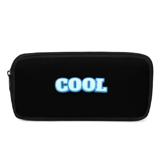 COOL Ice Blue Bold Text Pencil Cases