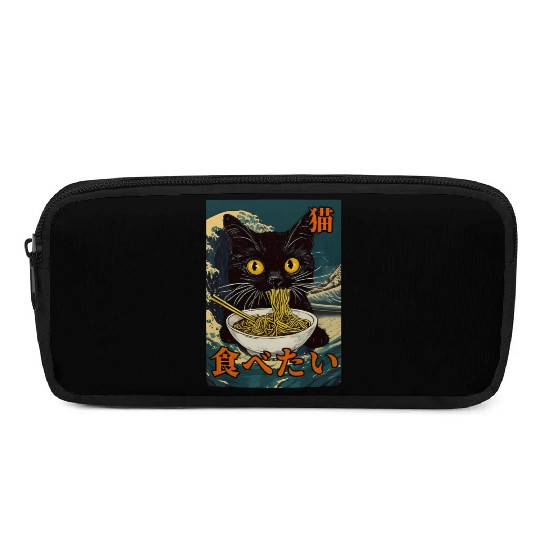 Cat Ramen Japanese Graphic Art Kawaii Kitty Anime Pencil Cases