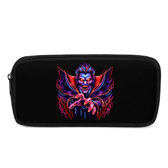 Neon Vampire Lord – Retro Horror Glow Pencil Cases
