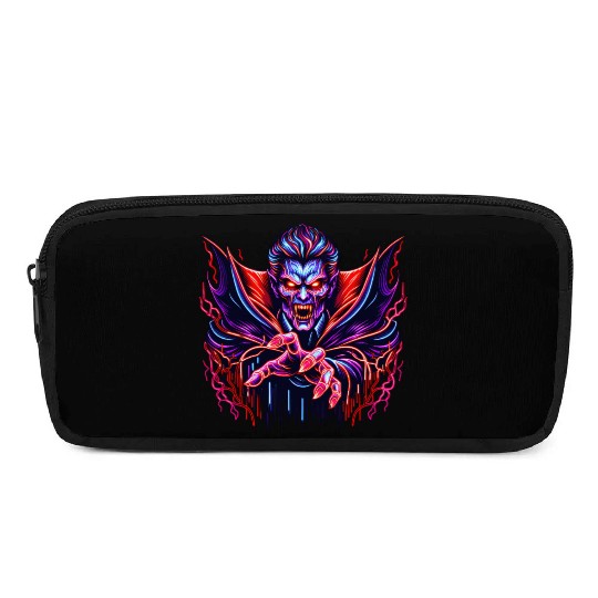 Neon Vampire Lord – Retro Horror Glow Pencil Cases