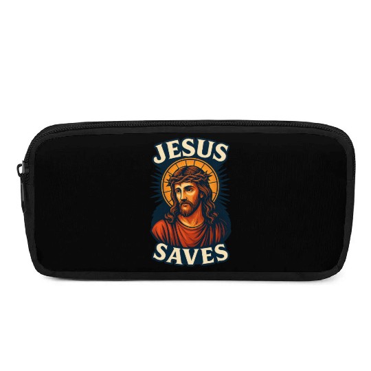 Jesus Saves Pencil Cases Design | Bold Semi-Realistic