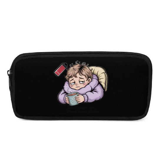 Social Battery 0% – Please Do Not Disturb Pencil Cases