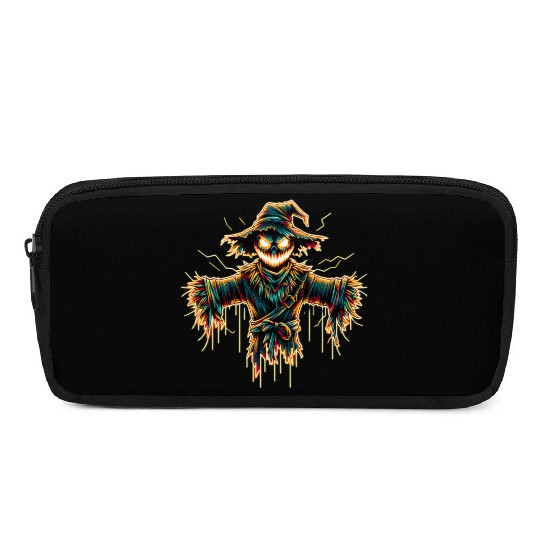 Neon Scarecrow – Haunted Harvest Glow Pencil Cases