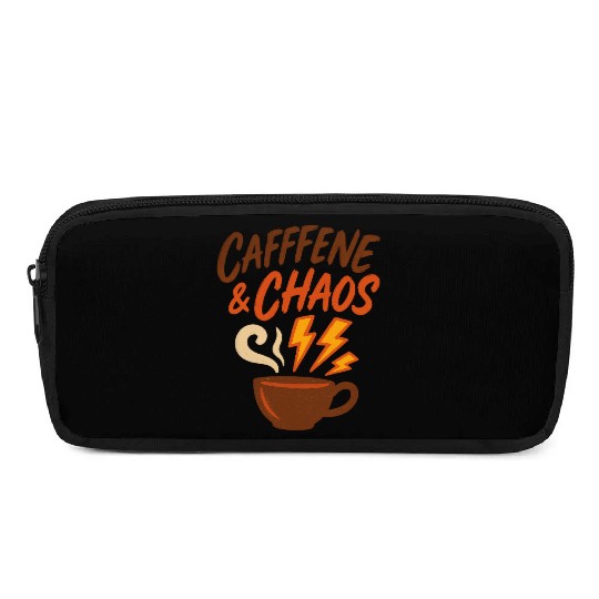 Caffeine & Chaos – Coffee Lovers Unite Pencil Cases