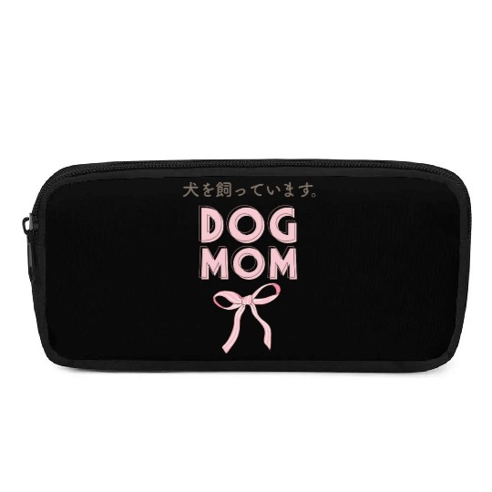 Dog Mom Coquette Pink Bow Pencil Cases