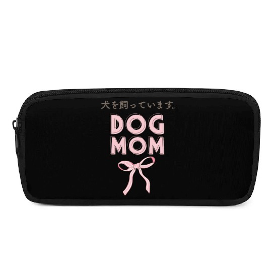 Dog Mom Coquette Pink Bow Pencil Cases