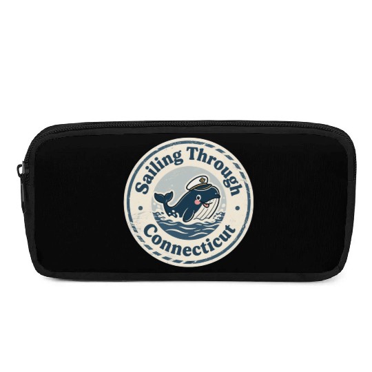 Connecticut Whale Captain Design Pencil Cases