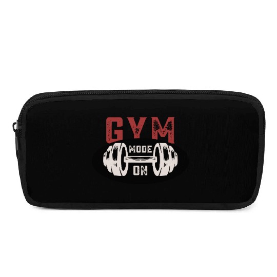 Gym Mode On Pencil Cases – Motivational Workout Graphic T