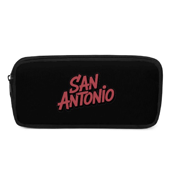 San Antonio Text Design Pencil Cases