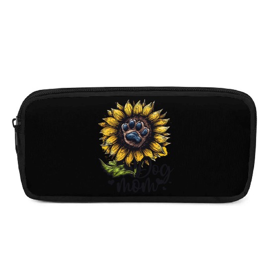Dog Mom Sunflower Dog Lover Pencil Cases
