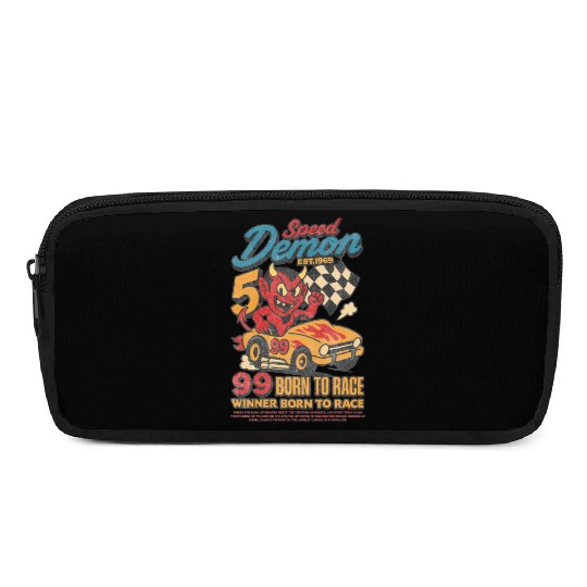 Street Speed Demon – Retro Devil Racer Pencil Cases