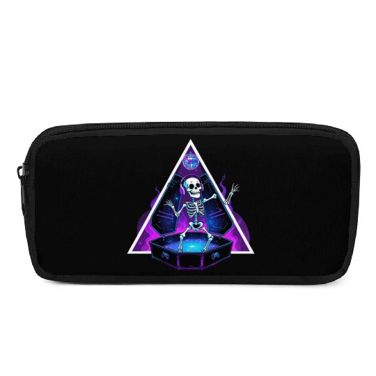 Neon Dancing Skeleton in Coffin Pencil Cases