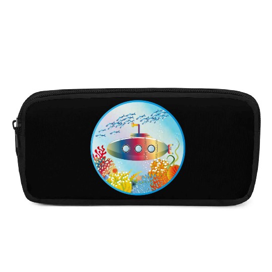 Colorful Submarine in a Tropical Coral Reef Pencil Cases
