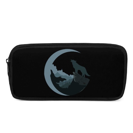 Wolf Moon Silhouette Pencil Cases